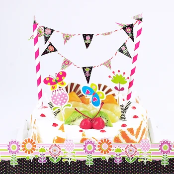

10set/lot Birthday Party Cake Decoration Flag