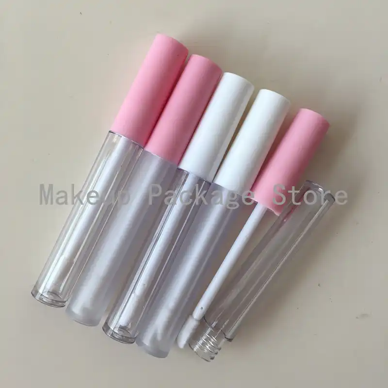 2 5 ミリリットルつや消しリップグロスチューブピンク 白蓋 クリア空ポータブル化粧液口紅ボトル プラスチック詰め替え容器 詰め替えボトル Aliexpress