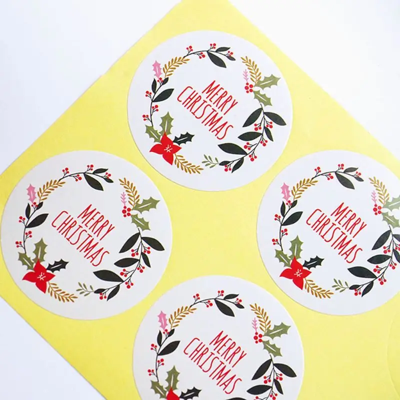 

60Pcs Merry Christmas Package Seal Sticker For Gift Label Sticker Scrapbooking GXMA