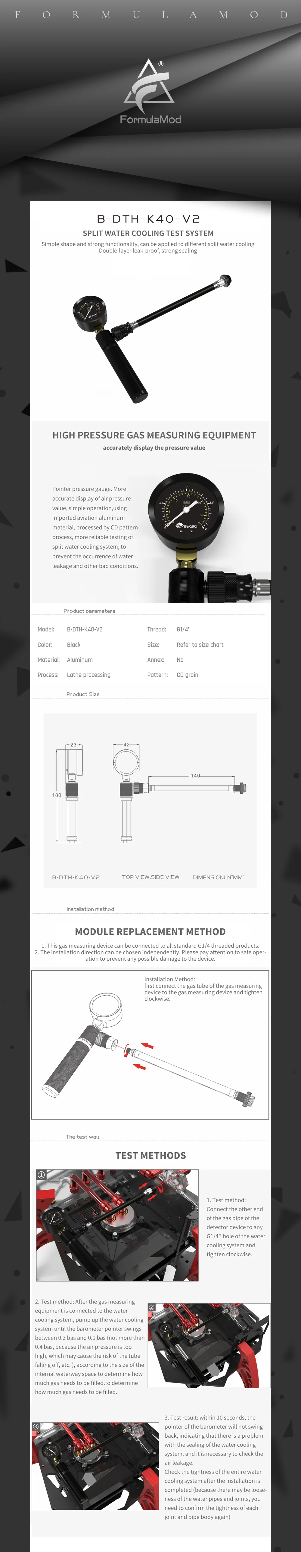 Bykski Seal Tester Water Cooling Tester Leakproof, For Testing The