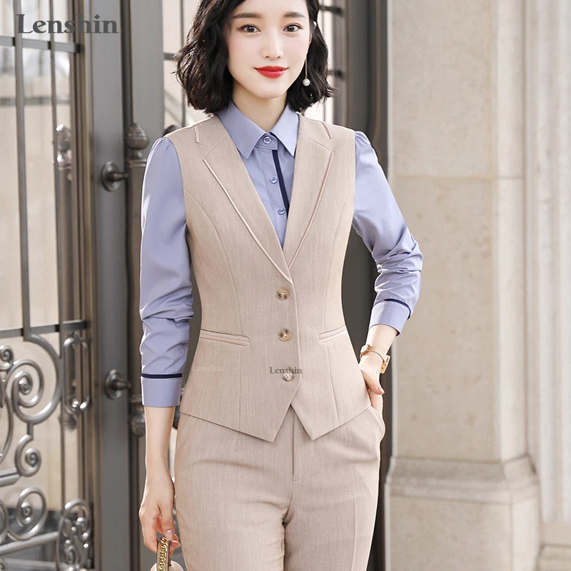 Lenshin Conjunto de 2 piezas para mujer, chaleco Formal de alta calidad