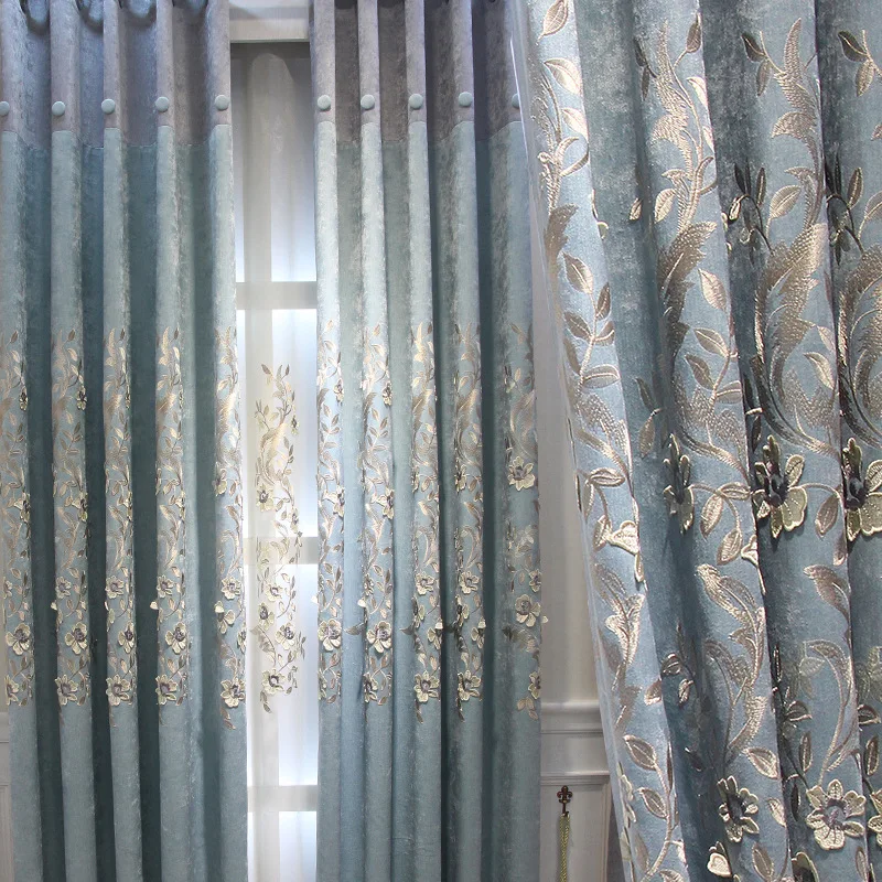 Европа нежный свет вилла Роскошная рельефная ткань штора занавеска для гостиной занавески для спальни