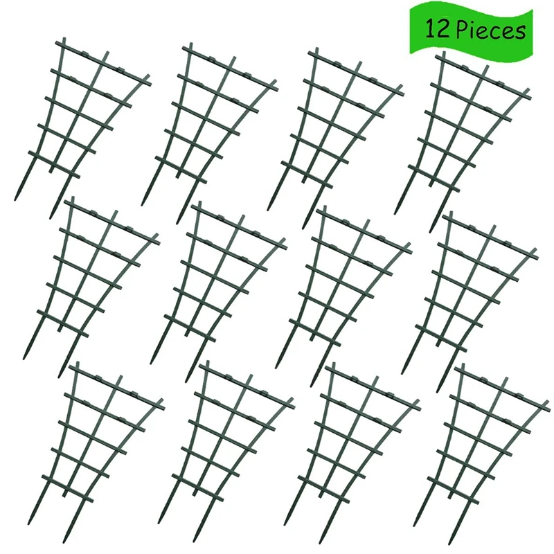 

12 Pcs DIY Garden Plant Climbing Trellis Plastic Mini Superimposed Potted Plant Support Garden Trellises
