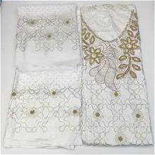 3 в 1 Африканский Базен riche ткань с бисером и камнями tissu africain 7yds жаккард бассейна getzner парча бисером ткань для свадьбы