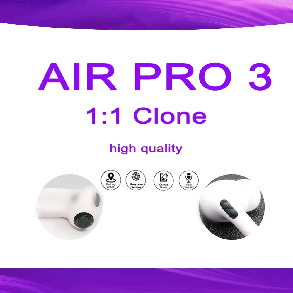 E2 Air pro 3 TWS Bluetooth Wireless Earphone Original i9000 i12 Pro 1:1 Clone GPS Location Rename With Logo