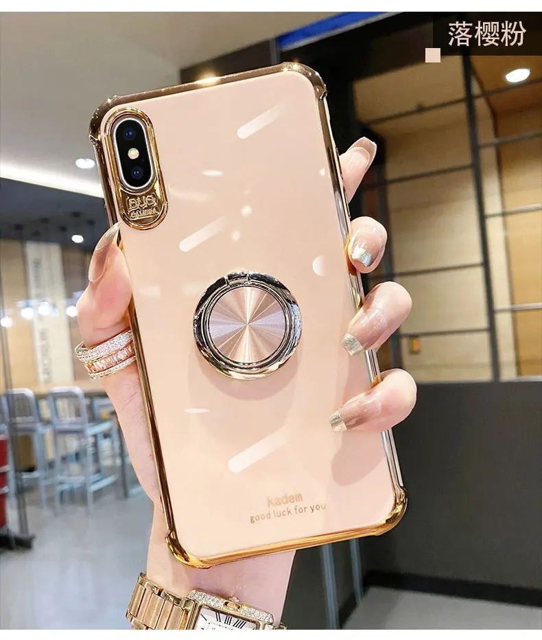 fashion Ring buckle bracket function Phone Cover Case For Iphone X 11 12 13 pro Xs Max Xr 10 8 7 Plus Luxury Soft Coque Fundas iphone 13 pro max case clear