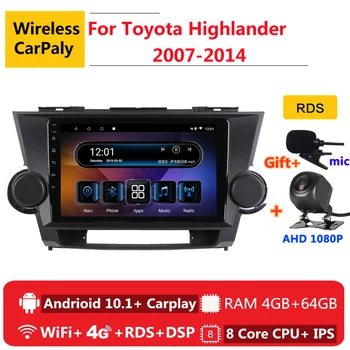 

2 din 8 core android 10 car radio auto stereo for Toyota Highlander 2 XU40 2007 2010-2014 navigation GPS DVD Multimedia Player