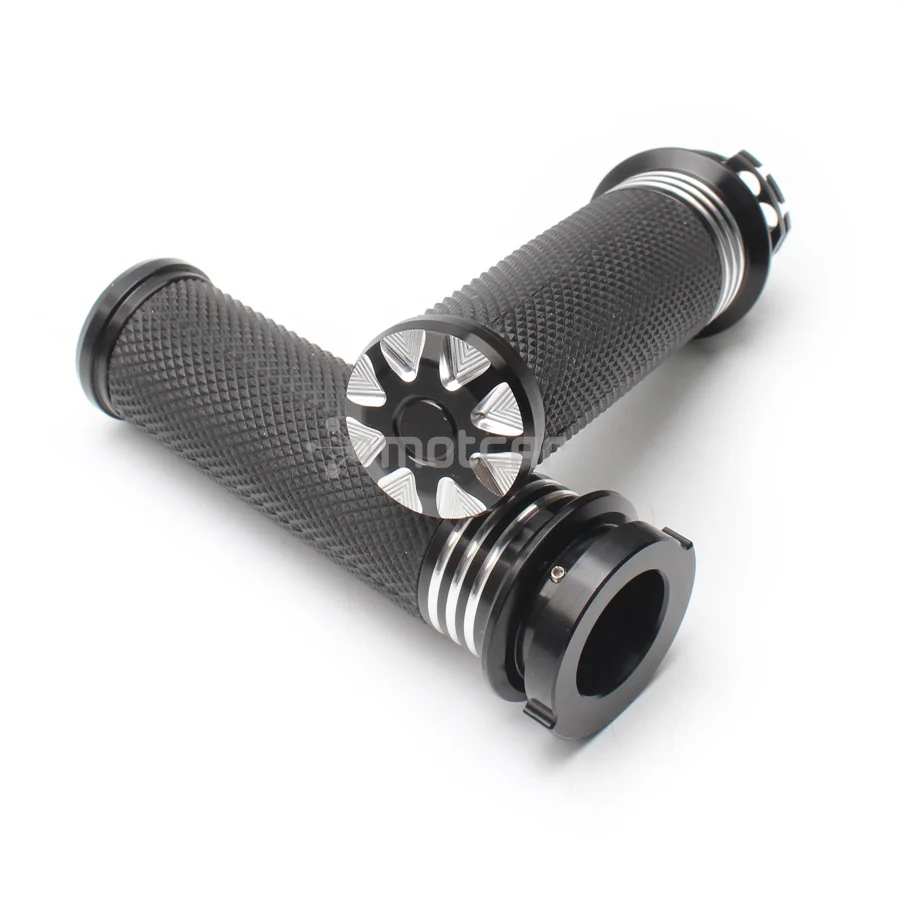 

Motorcycle 1" Burst Aluminum+Rubber Handlebar Hand Grips For Harley Touring Dyna Softail Custom For Honda For Yamaha