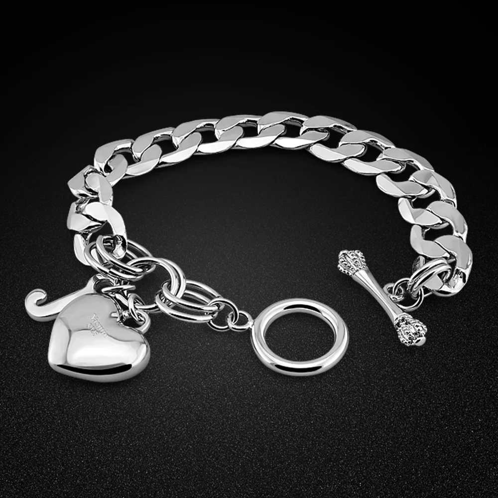 New Minimalist Men Fashion Smooth 925 Sterling Silver Bracciale Homme Accessori Boyfriend Gift Wristband Fashion Jewelry Gift