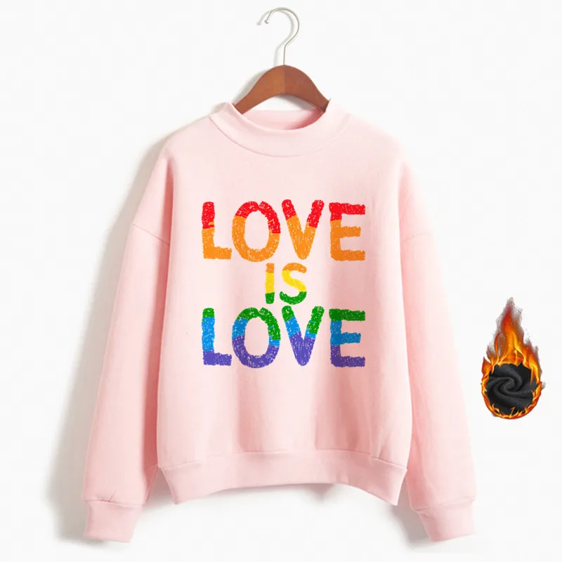 Для женщин гордость ЛГБТ любовь Win толстовки женский Harajuku Love Is Love»; толстовки с капюшоном для девочек Любовь лесби Радужная одежда - Цвет: TB082K-pink