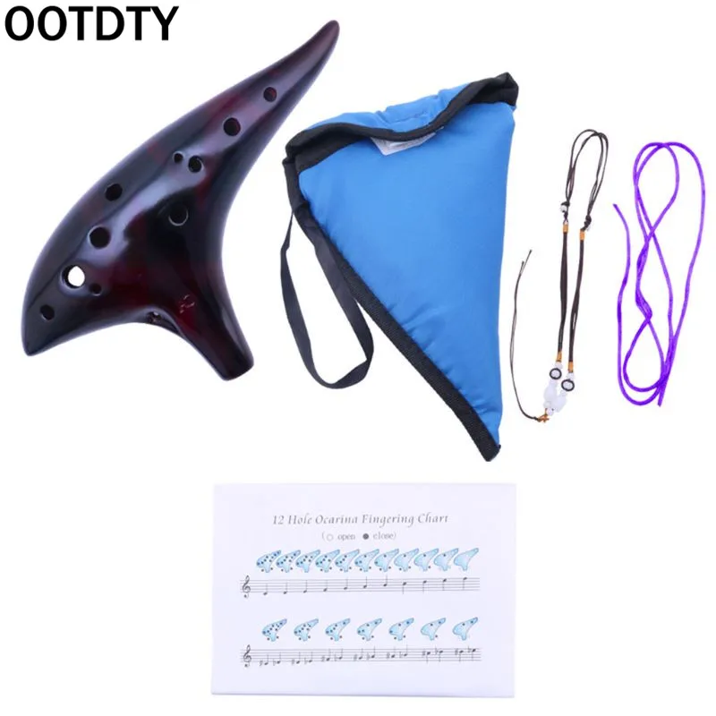 

OOTDTY 12 Hole Ocarina Ceramic Alto C Legend of Zelda Ocarina Flute Instrument