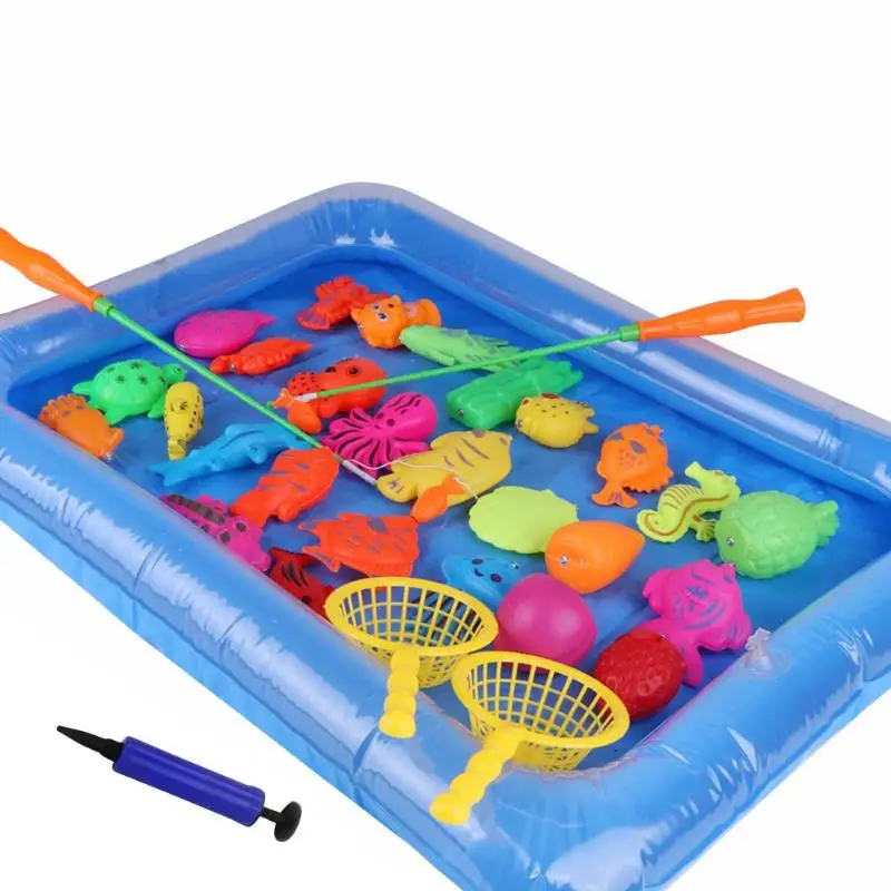 26pcs Набор Магнитных рыболовных игрушек для детей, детская модель для игры на открытом воздухе, игры для рыбалки, взаимоотношения между родителем и ребенком - Цвет: 26pcs