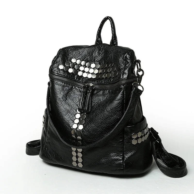 Бренд YBYT, новинка, Женская посылка из искусственной кожи с заклепками, Высококачественная сумка, повседневный рюкзак, Дизайнерская Дорожная сумка, женский рюкзак