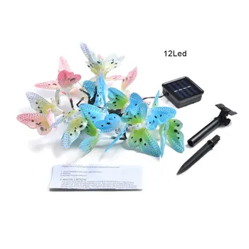 

12Led Fiber Butterfly Shape Solar Light String Christmas Day Garden Decoration Lamp Professional Fashion