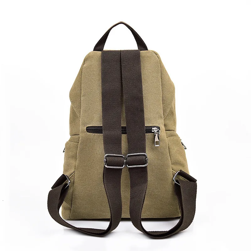 Female Vintage Canvas Backpack Women Casual Bag Anti-theft School Bags For Teenage Girls Women's Small Travel Retro Backpacks