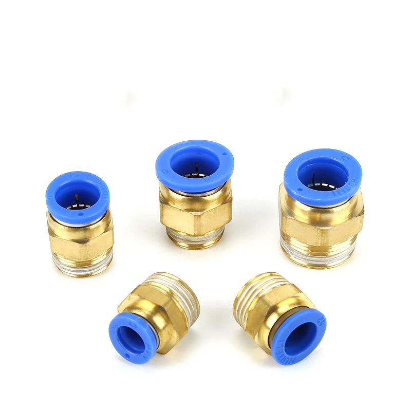 

4mm 6mm 8mm 10mm 12mm Tube To 1/8" 1/4" 3/8" 1/2" BSP Male Thread Straight One Touch Air Pneumatic Pipe Fitting Quick Connector