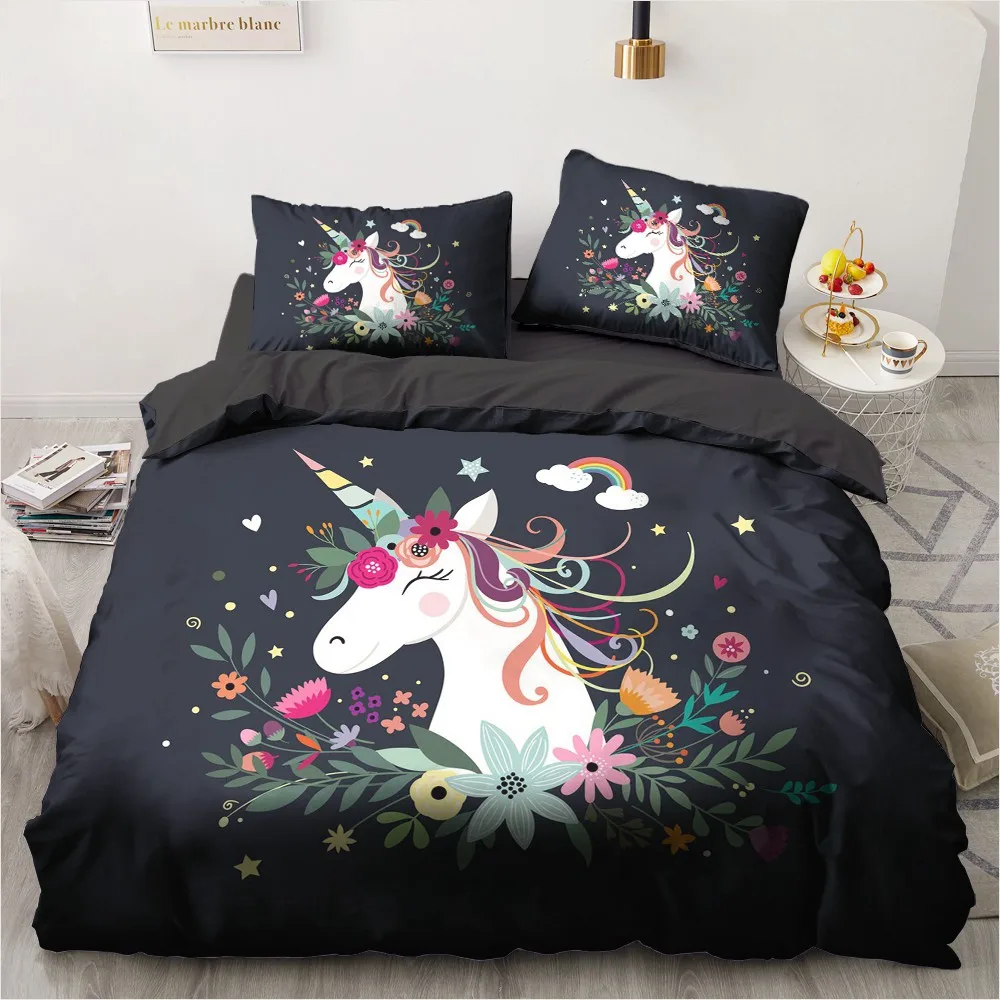 Классический 3D комплект постельного белья одеяло пододеяльник двойной Король