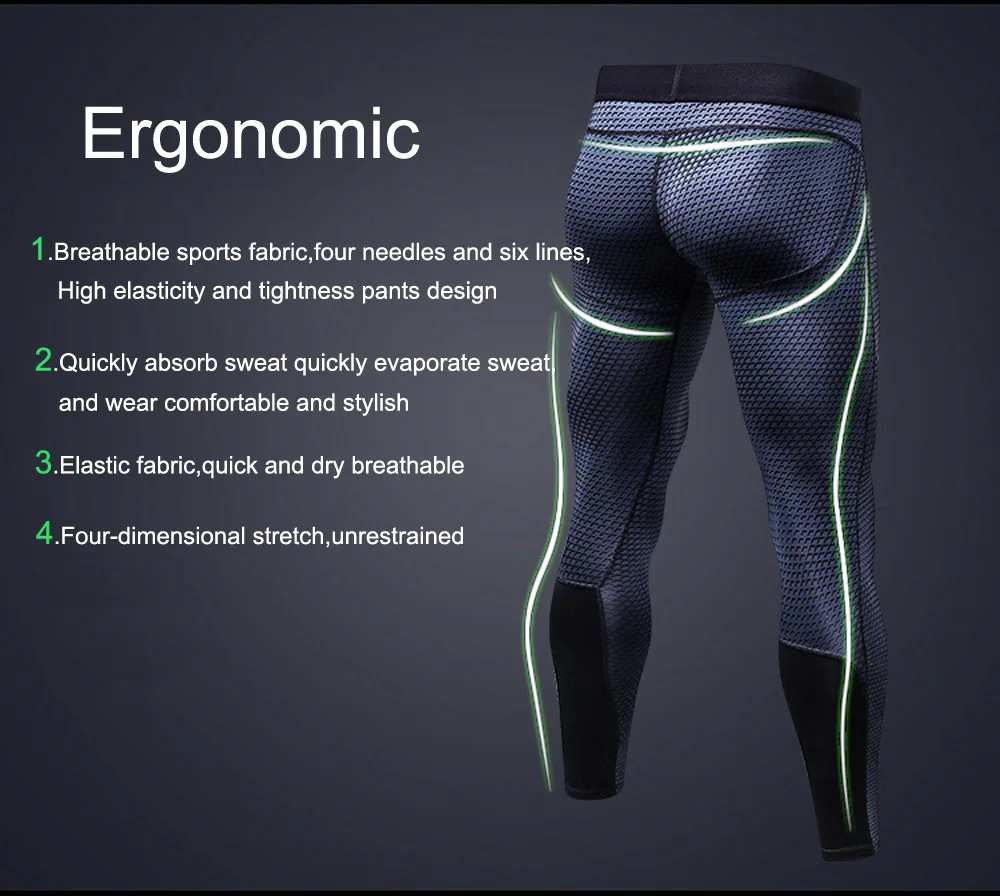Sports Leggings Compression Pants Mens Fitness Running Tights Men's Gym Jogging Yoga Trousers Quick Dry Skinny