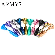 Персональные забавные серьги, ювелирные изделия на Хэллоуин, шалость, титановый винт, пирсинг, серьги-гвоздики из нержавеющей стали, крутые злобные подарки, кулон