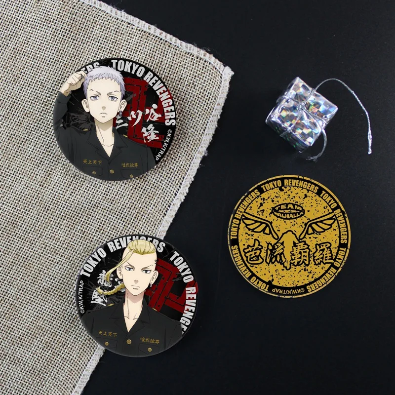 Tokyo Revengers Cosplay Anime Badges Manjiro Ken Takemichi Hinata Atsushi Chibi Pins Cute Brooches Fans Collection Props