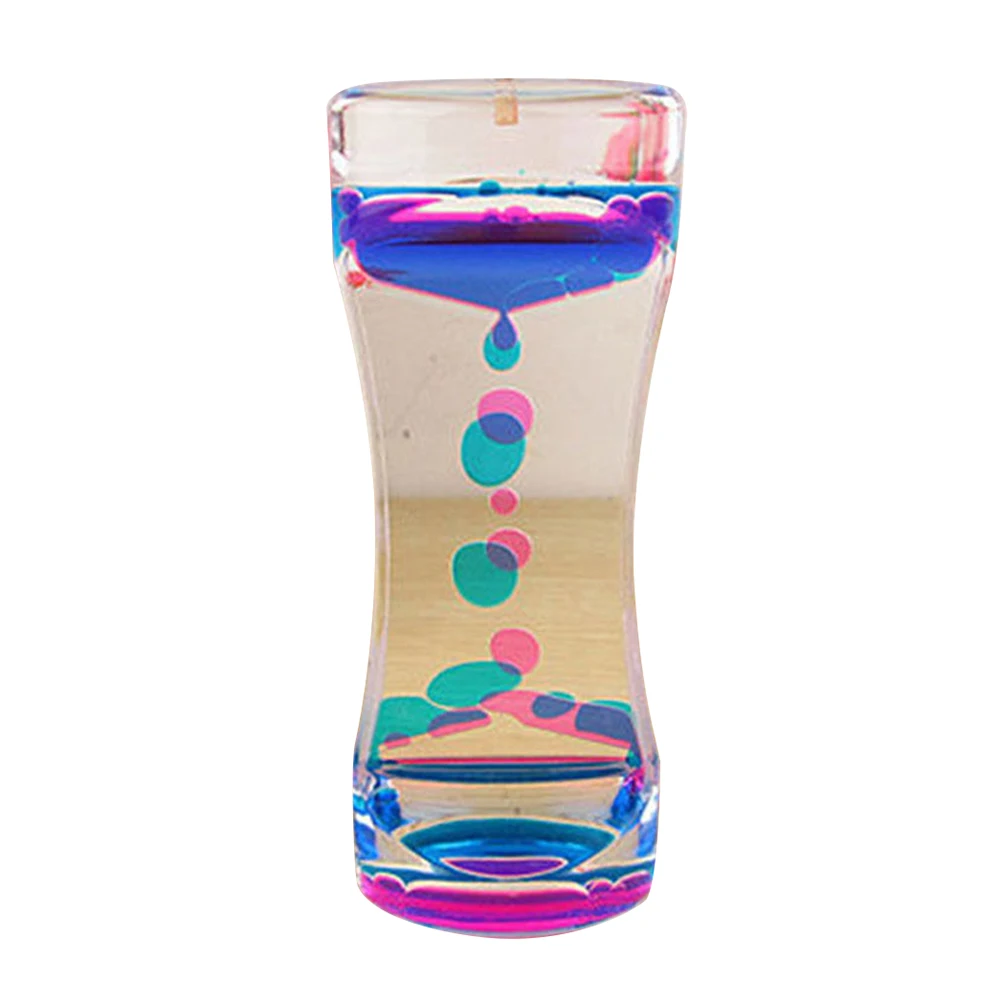 Double Colors Oil Hourglass Liquid Timer Floating Motion Flip Over Tracking Bubbles Sand Watch Timer Kids Living Room Desk Decor 