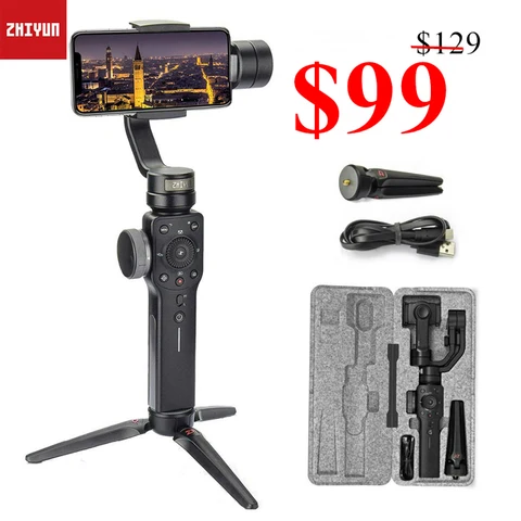 Estabilizador para Smartphone Câmera de Ação Zhiyun Suave Eixos Cardan Handheld Iphone x 8 7 6 s Plus Samsung Galaxy s9 s8 s7 4 3