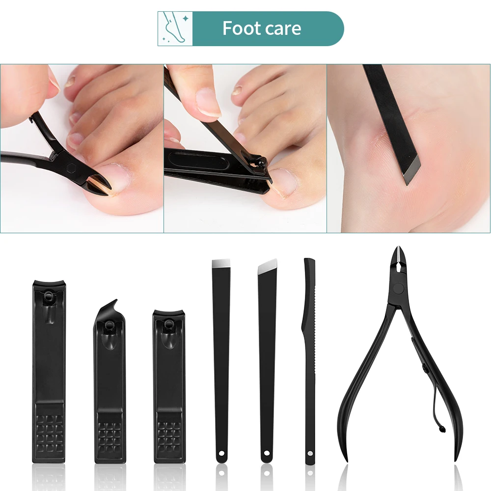 4-23 Pcs Professional Nail cutter Pedicure Scissors Set Stainless Steel Eagle Hook Portable Manicure Nail Clipper Tool Set - Image 4