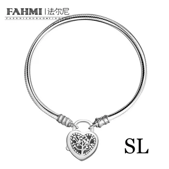 

FAHMI 100% 925 Sterling Silver Original Genuine 1:1 Charm Tree of Life Bracelet Temperament DIY Beaded Women Jewelry