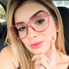 Новейшие 51009 пластиковые титановые оправы для очков кошачий глаз женские Модные оптические очки с бриллиантами для компьютера