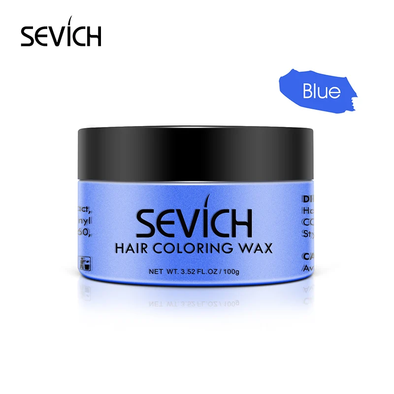 Sevich, 9 цветов, воск для волос, для мужчин и женщин, одноразовый, Временный крем-гель для окрашивания волос, 100 гр., для укладки волос в виде серого цвета - Цвет: Blue