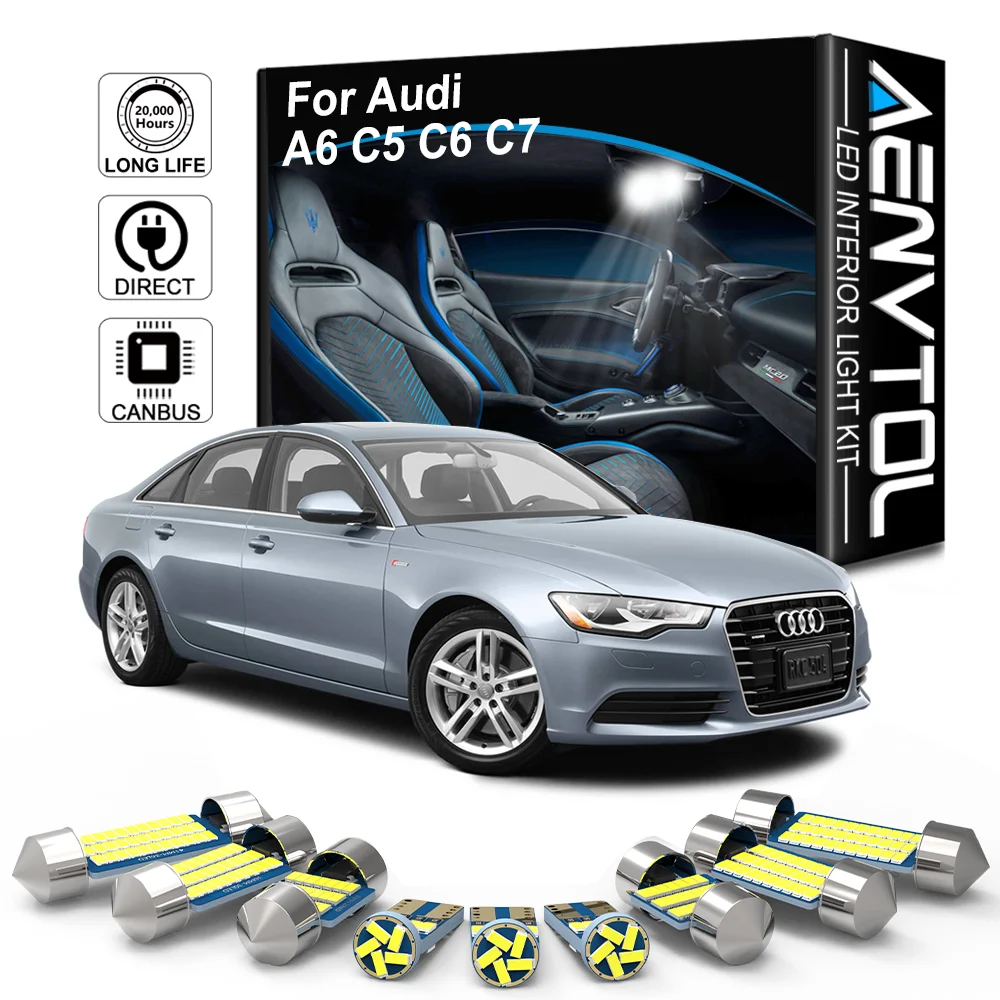 AENVTOL Canbus For Audi A6 C5 C6 C7 4B 4F 4G 1999-2001 2002 2003 2004 2008 2012+ Vehicle LED Interior Light Accessories Kits | Автомобили