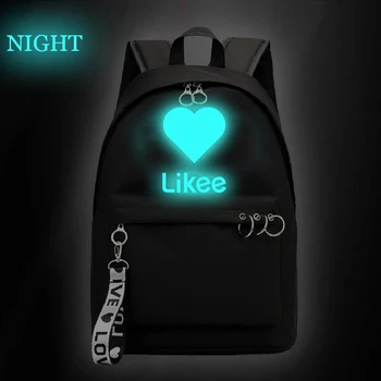 

Men Women Likee Luminous backpack Boys Girls School Mochila Children BookBag Black Pink backpack teens Travel Bag Likee backpack