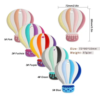 Kovict  5/10pcs Hot Air Balloon Silicone Baby Teether rodent Baby Teething Toys Chewable Animal Shape Baby Products Nursing Gift 2