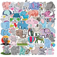 10/30/50Pcs Dessin Animé Mignon Bébé Éléphant Autocollants Valise Téléphone Portable Guitare Tasse D'eau Jouet Pour Enfants Autocollants Imperméables Cadeau
