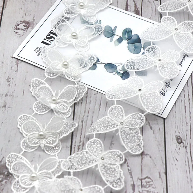 Lace Fabric Lace Ribbon Lace Sewing Supplies Lace Sewing Accessories Butterfly Flower Soluble Organza Lace Trim Knitting Embroidered DIY Patchwork