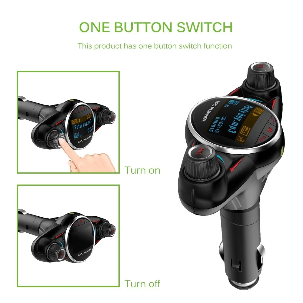 Производитель прямой разъем Лидер продаж BT08 Bluetooth Hands-free автомобильный комплект FM Автомобильный MP3 Bluetooth плеер с двойной головкой ручка Co