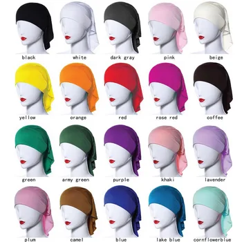 

Modest Islamic Muslim Turban Hat Women Modal Head Scarf Underscarf Wraps Hijab Full Cover Headwrap Plain Hijabs Turkey Head Caps
