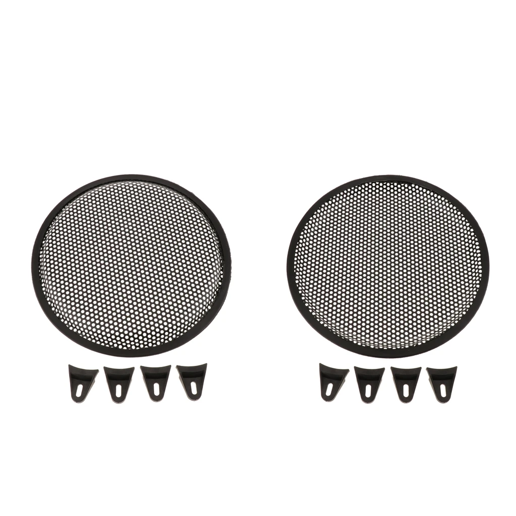 2x Speaker Protective Grills 10inch Mesh Round Cover w/ 8x Screw&Fix Holder