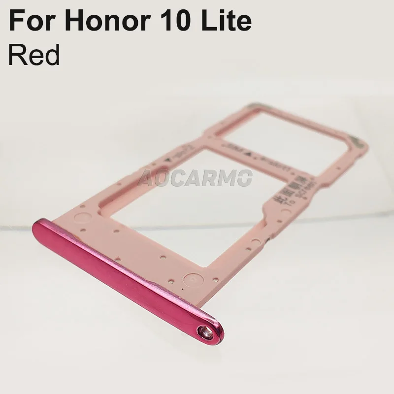 Aocarmo SD MicroSD Holder Nano Sim Card Tray Slot For Huawei p smart() / Honor 10 lite POT-LX3 POT-LX1 POT-LX2J