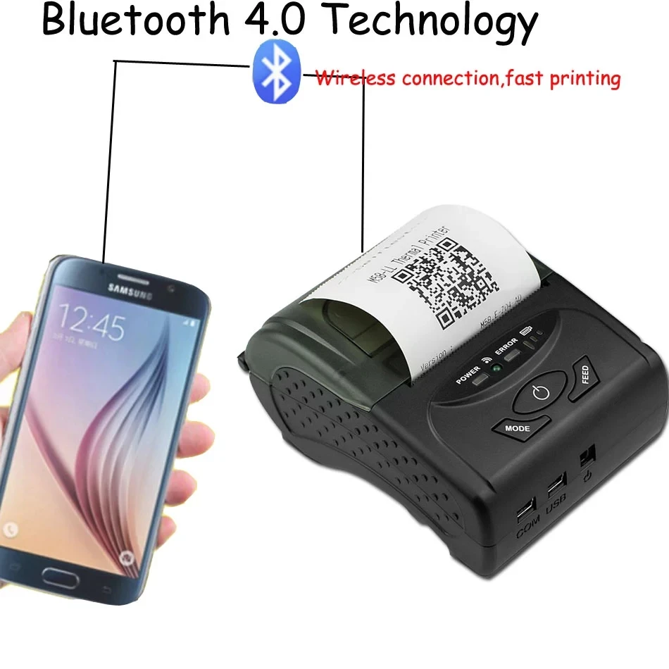 58 мм мини карман 2 дюймов USB Pos принтер Термальность Bluetooth Printerfor ресторанов и супермаркетов для Android IOS