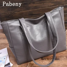 

Вместительная женская сумка-тоут из мягкой искусственной кожи, Модная элегантная дамская сумочка на плечо, повседневный большой саквояж дл...