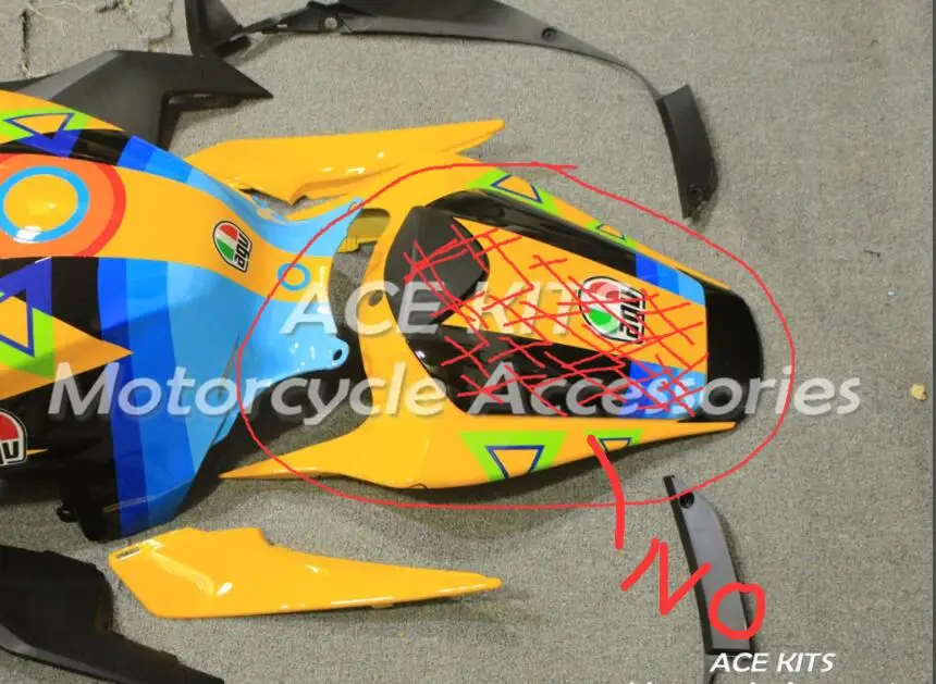 Углеродное волокно лакированный обтекатель мотоцикла чехол CBR100RR 2012 наклейки топливный бак Ace kits No. VV