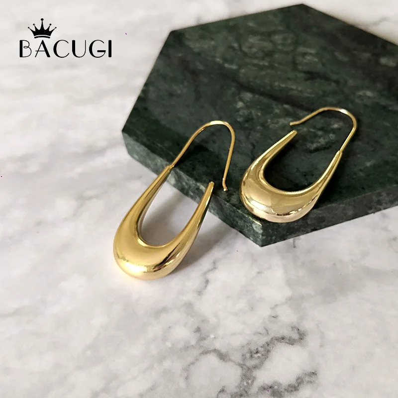 

U Shaped Gold Metalic Drop Earrings for Women Statement Horseshoe Big Earrings Jewelry Oorbellen Hangers