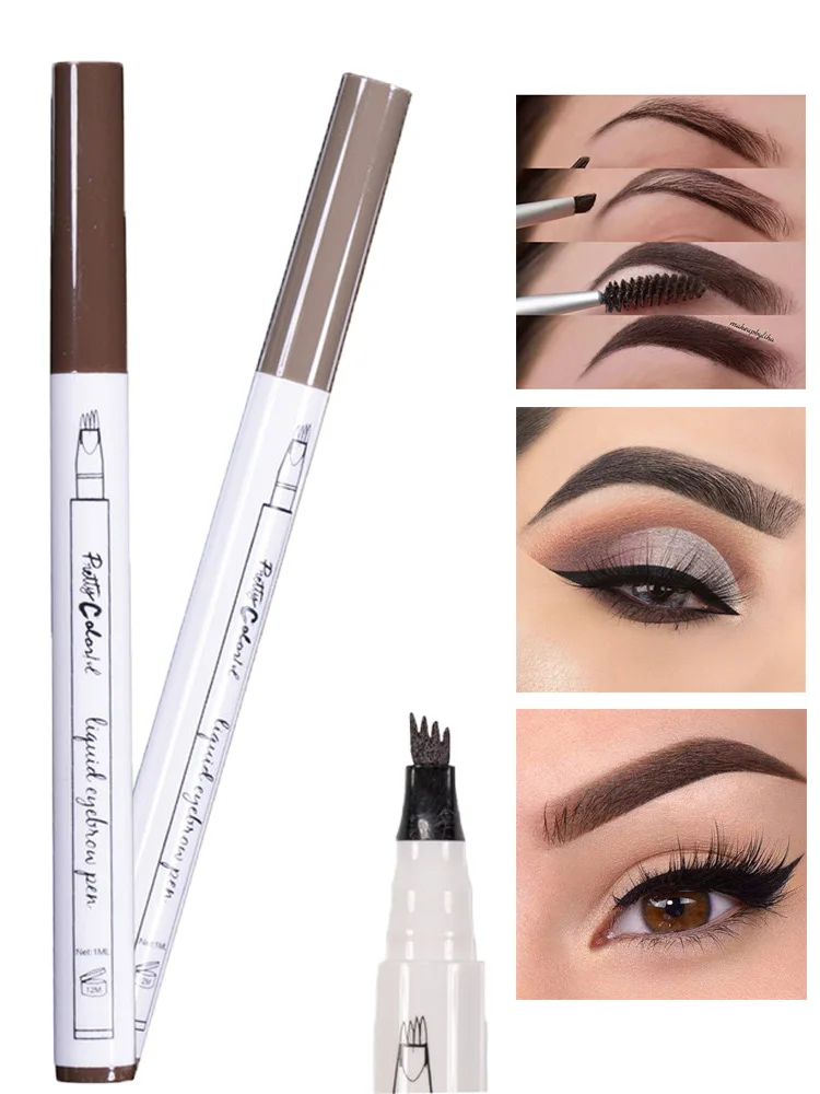 

MEIS Eyebrow Pen Professional Brow pen Liquid Eye Brow Pencil 24Hours Waterproof Fork Tip Eyebrow Tattoo Pencil Long Lasting