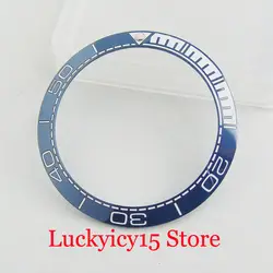 Черный/синий 38 мм Часы Ободок кольцо Вставки подходят 40 мм автоматические мужские часы