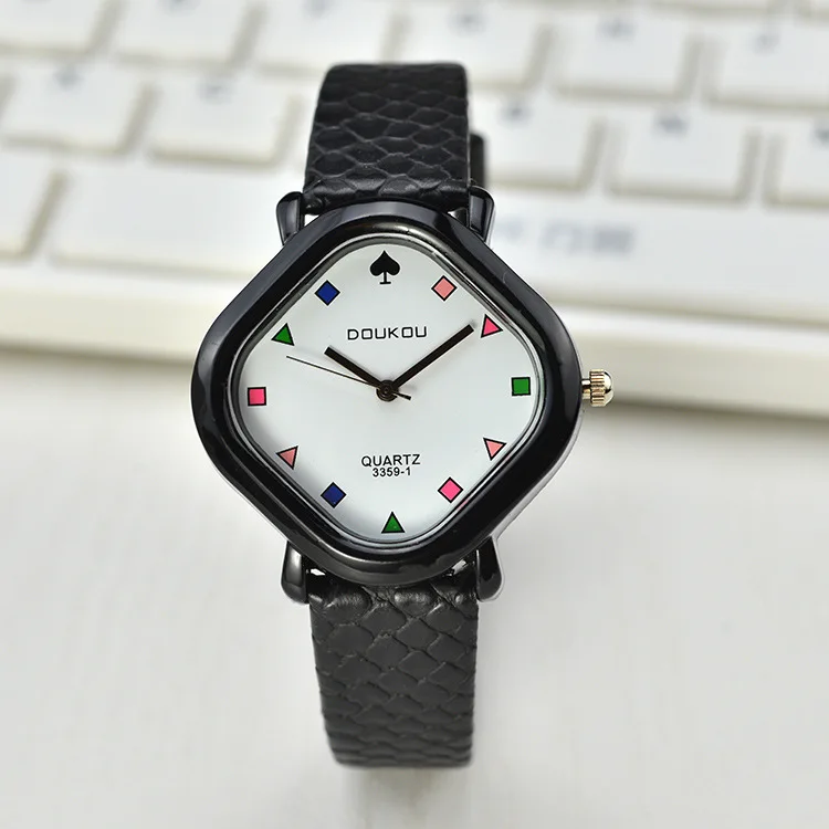 

New Style Korean-style Fashion Rhombus Color Candy-Colored Cool Middle School Students Belt Watch