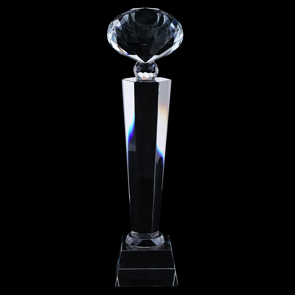 29cm Customized Crystal Trophy Cup Top Diamond Design for Winner Prize Award