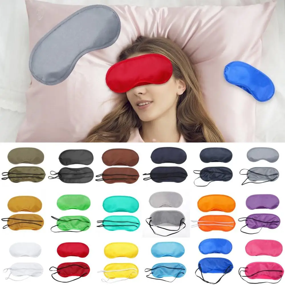 

100Pcs Soft Eye Sleep Mask Padded Shade Cover Travel Relax Sleeping Blindfold with OPP Package22 Colors for Choice