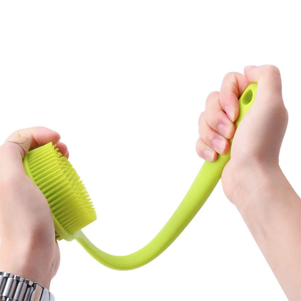 Silicone world Bath Brush Back Body Bath Shower Scrubber Brushes Long Handle Exfoliating Skin Massage Brush Silicone Scrubber 6