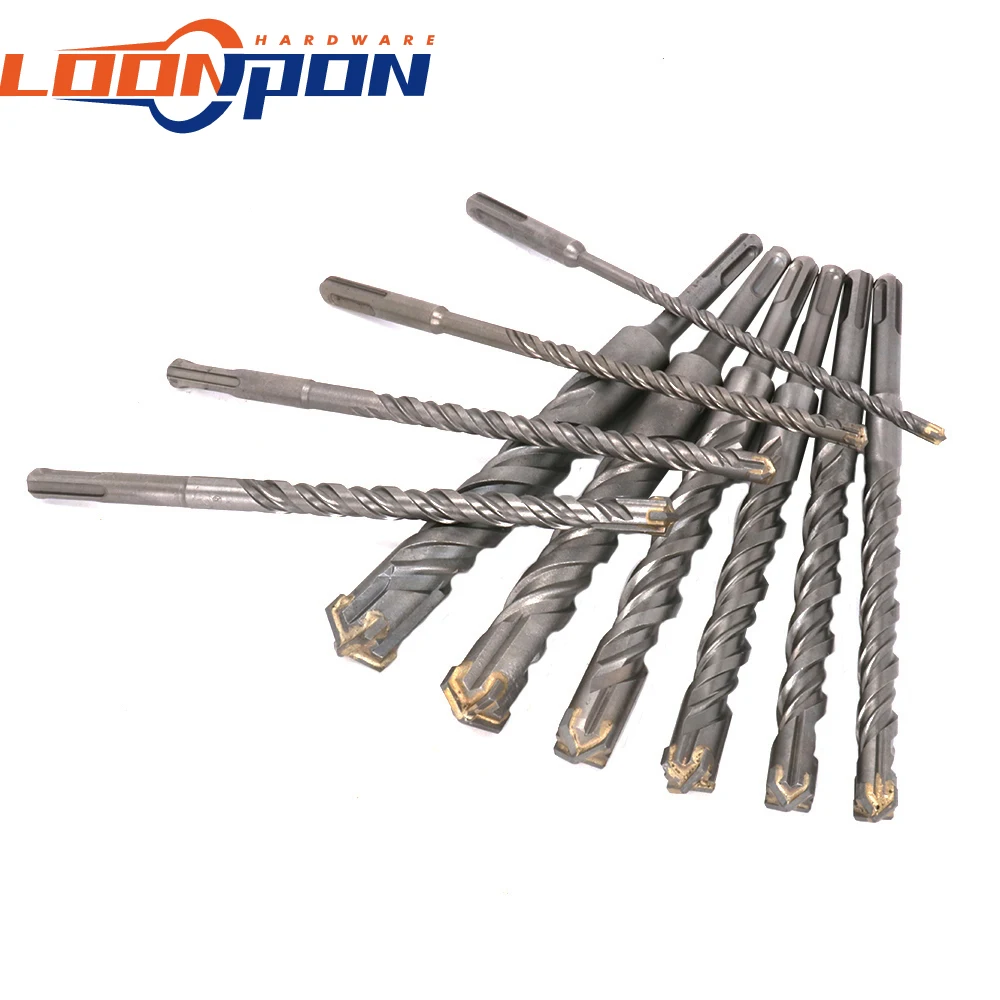Details about   New 5pcs  8*210mm Round Shank Cross Head Impact Drill Electric hammer drill 